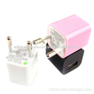 Wall Charger USB Power Adapters for iPhone 5 with US/EU Plug, 5V, 1A